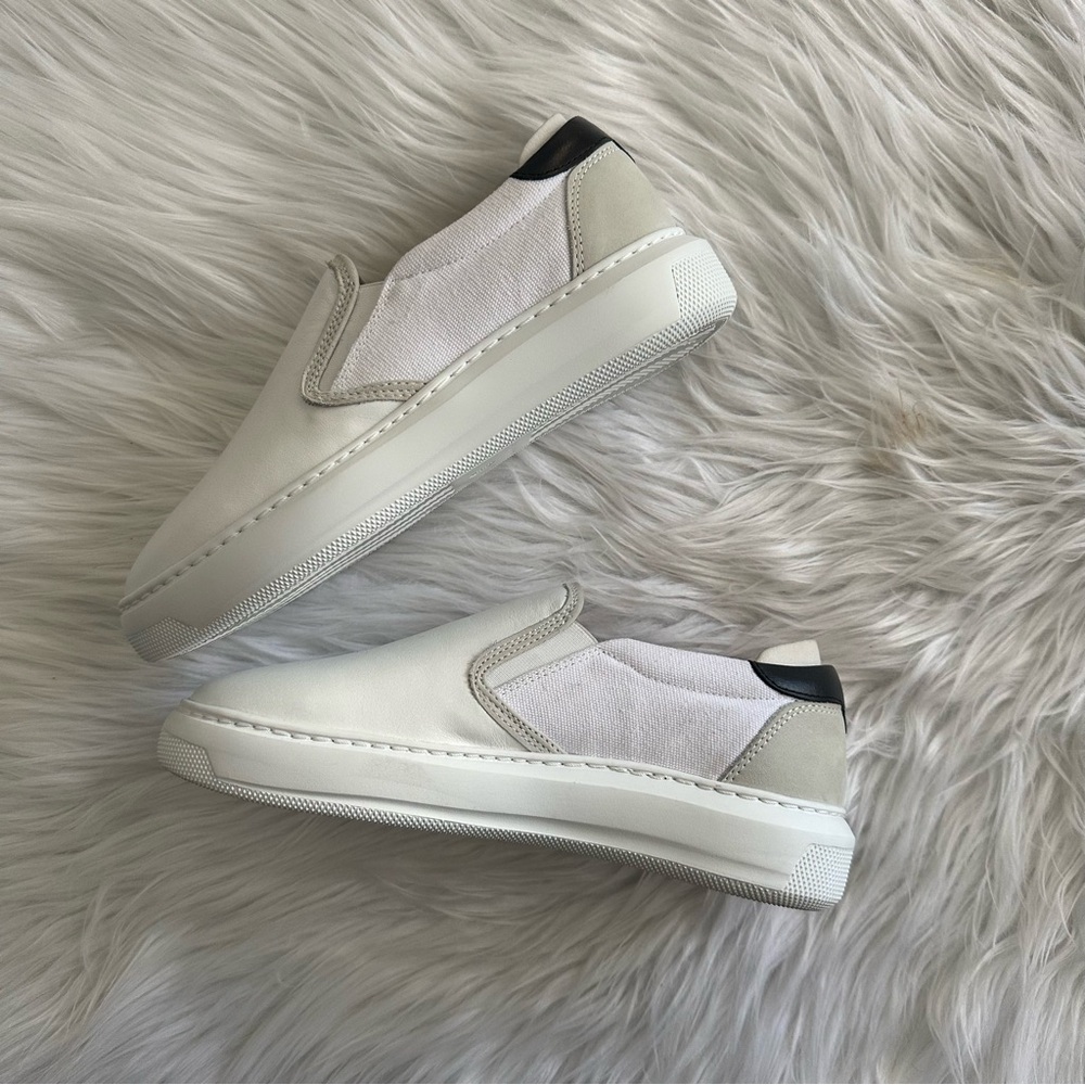 Alma Mater White Leather Slip-On Sneakers Women’s EU 36 US 5.5 Minimal Luxury - Picture 3 of 7